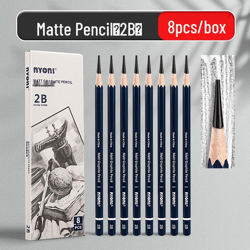 Neoni Matte Sketching & Soft Charcoal Pencils for Art Students with Professional Painting Brushes.