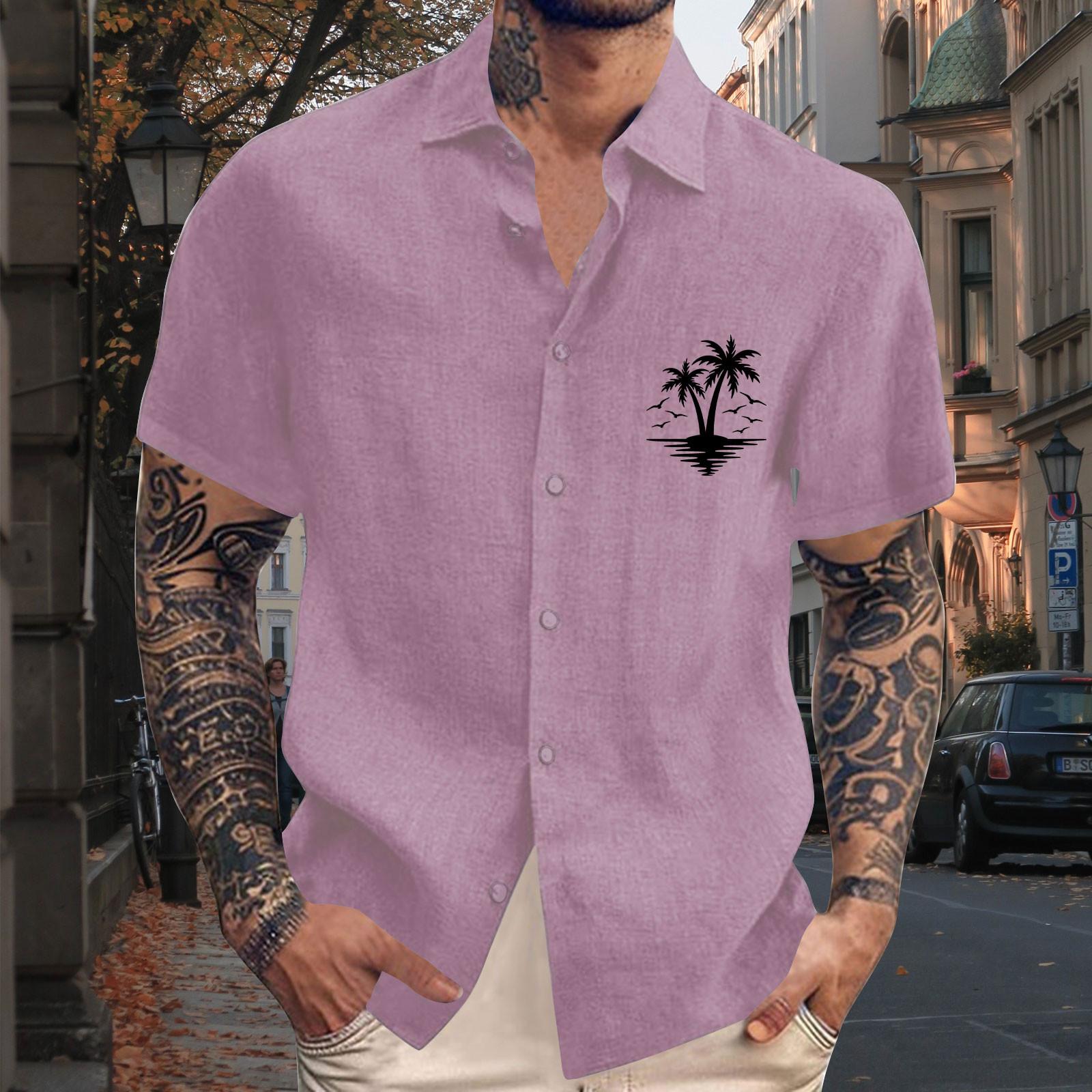 

Мужские винтажные рубашки для боулинга на пуговицах с коротким рукавом, летняя пляжная рубашка XL