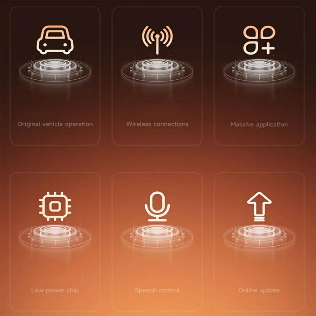 

2-in-1 Android Auto and Carplay Adapter Wired to Wireless USB Smart Dongle Yellow