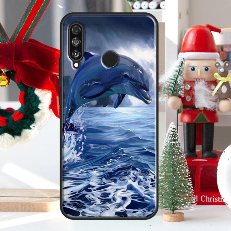 Cute Dolphin Ocean For Huawei Nova Y73 Y60 Y70 Y90 Y72 Y61 Y91 7i 8i 11i 12i 12s 9 10 SE P20 P30 P40 Lite Case