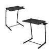 Set of 2 Portable Computer Table Office Desk Height & Angle Adjusting Furniture, Black