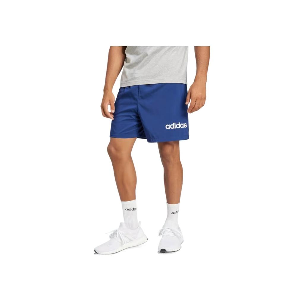 Adidas Essentials Linear Logo Comfortable Fashion Casual Solid Color Letter Shorts Men Shorts Deep-Blue White JE9017