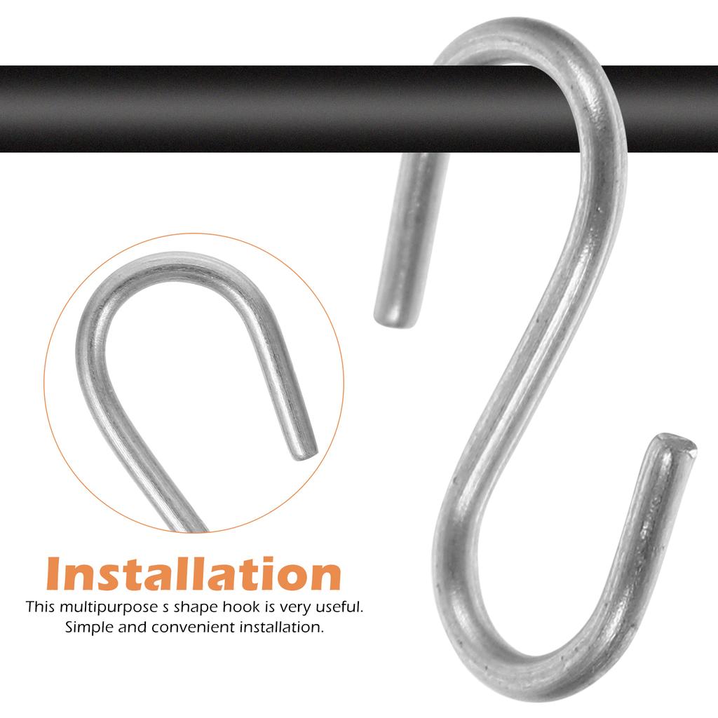 100 Pcs Silver Heavy Duty Metal S Hooks Iron Storage Hanging Small Home Wardrobe Bathroom Kitchen Reliable Hook Hat