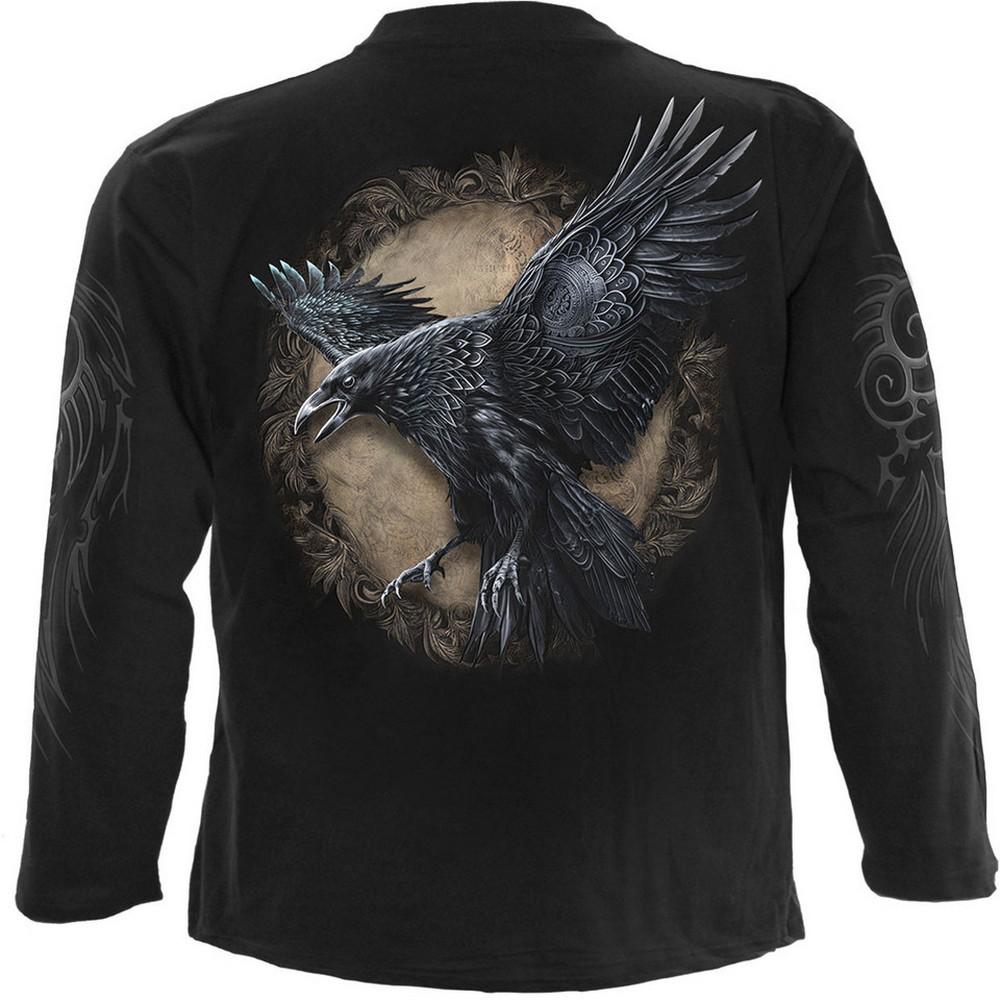 Spiral Direct Unisex Adult Raven Wise Back Print Long-Sleeved T-Shirt