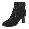 Hollow net boots spring and summer new cool boots mesh yarn breathable hot drill pointed high heels single boots