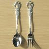 Nagao Lasserre Coffee Spoon and Fork, Silver Plated, Set of 2, Made in Japan