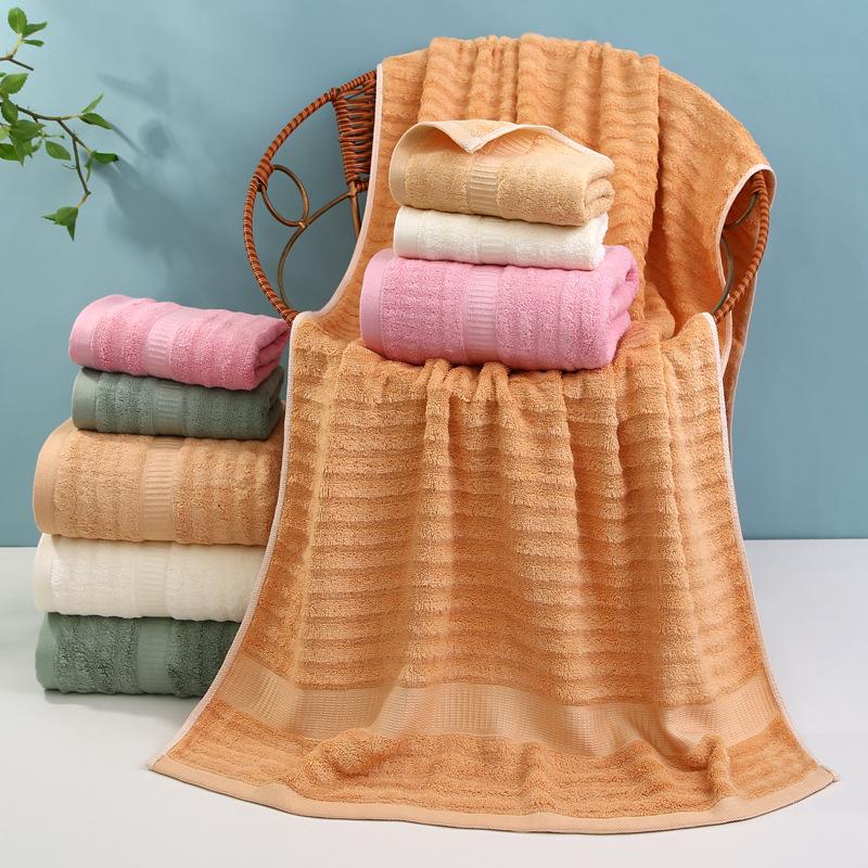 Towel Bamboo Fiber Towel Wave Hair Absorbent Household Face Towel Embroidery