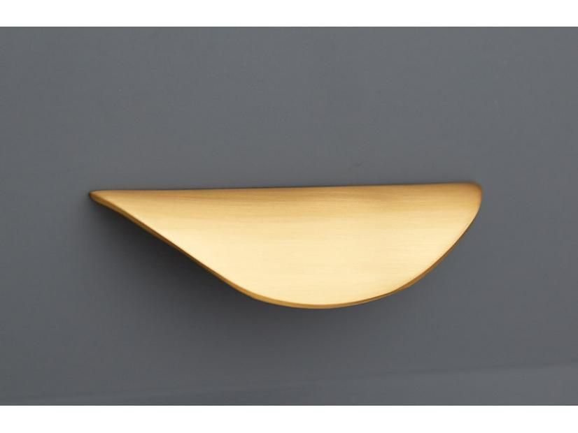 Nordic Crescent Copper Cabinet Handle - Modern Black & Gold Drawer Pull