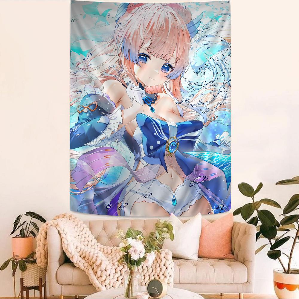 

GGenshin IImpact Sangonomiya Kokomi Hanging Bohemian Tapestry Bohemian Wall Tapestries Mandala Kawaii Room Decor 74x94cm(29x37in)