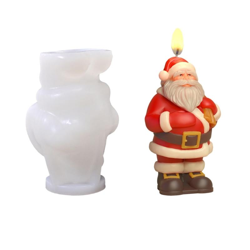 Santa Claus Candle Molds Handmade Castings Molds Christmas Silicone Moulds Epoxy Resin Molds Plasters Molds