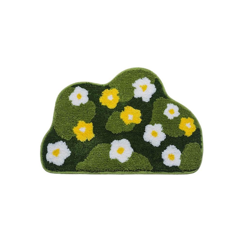 Thickened Moss Rug Absorbent Bedside Small Carpet Flower Pattern Bathroom Mat Bedroom