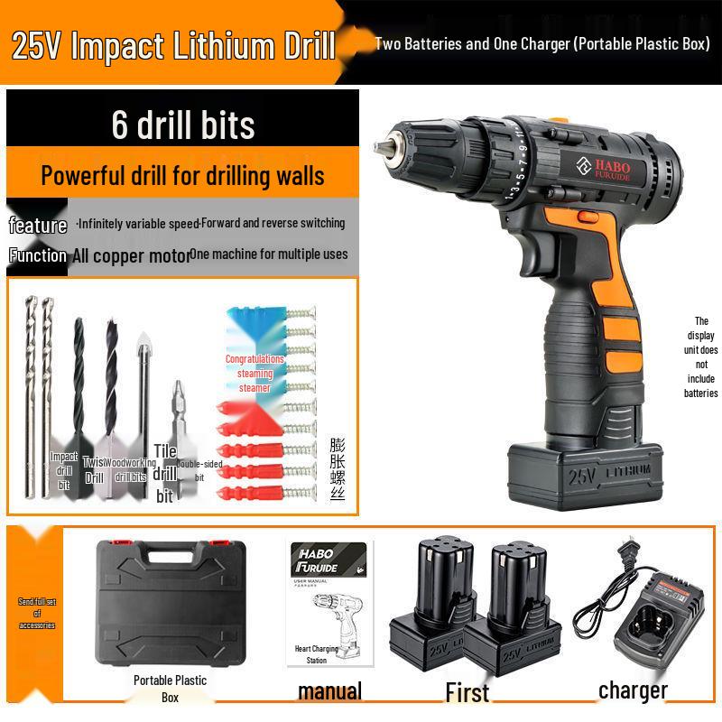Rechargeable Multifunction Electric Drill & Impact Screwdriver Set
