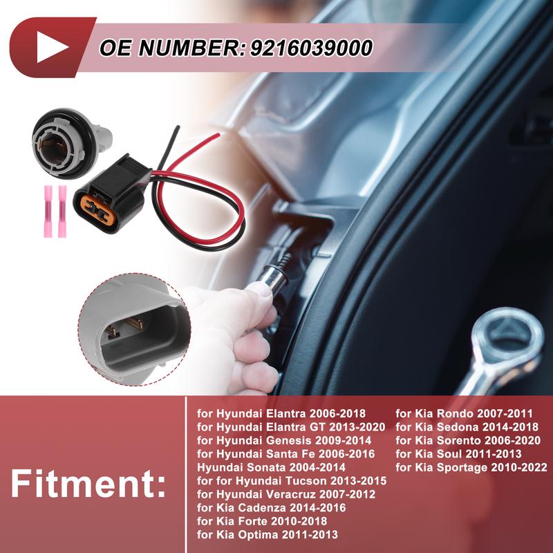 X Autohaux Front Turn Signal Light Socket Wiring for Hyundai Elantra 06-18 No.9216039000