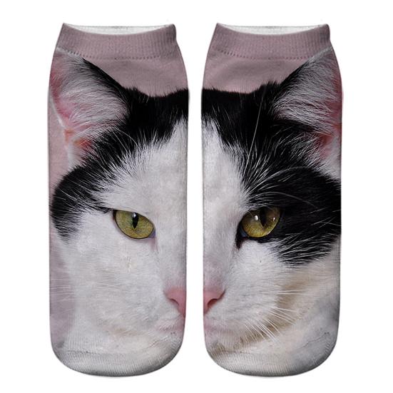 Realistic Cat Face Socks 3D Cat Print Socks Breathable Cute Kitten Socks Funny Xmas Birthday Gifts for Women Men Cat Lovers