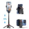 F07 Bastão de Selfie Tripé de Alumínio 410mm, Tripé de Bolso Dobrável com Controle Remoto Destacável, Rotação 360° para Vlog Live Streaming