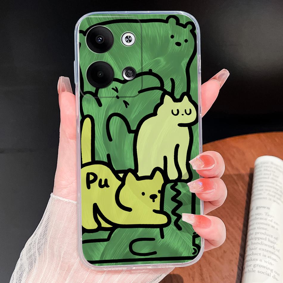 For Oppo Reno 9 Pro Plus 5G Phone Case Lovely Cartoon Soft TPU Transparent Silicone Lightweight Back Cover For Oppo Reno9 Funda