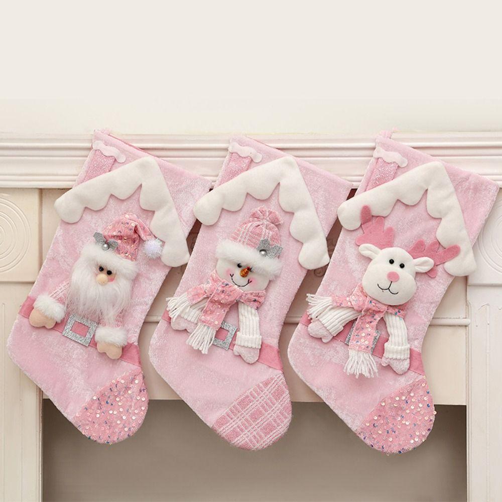 Large Capacity New Year's Eve Decorations Santa Claus Santa Design Christmas Tree Pendants Cute Cartoon Christmas Socks