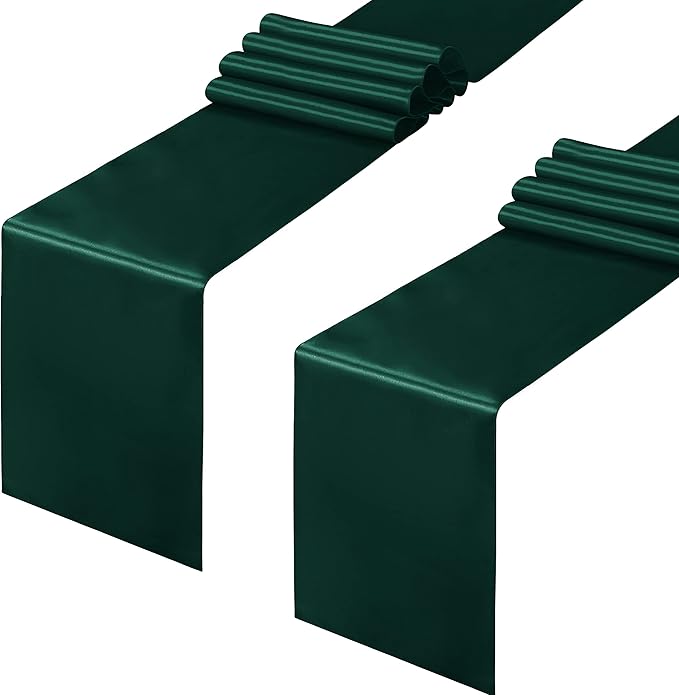 2 Pack Table Runner 12 X 108 Inch Burgundy Long Satin Silk Table Runner for Wedding Banquet Christmas Birthday Party Decoration