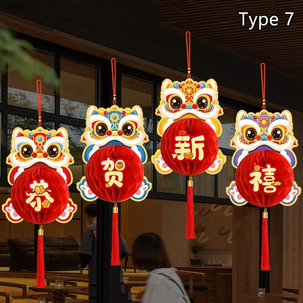 Spring Festival 2026 Lantern Ornament Tassel New Year Decorations Honeycomb Lantern Hanging Spring Festival Pendant