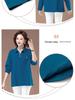 Plus Size Women's Long Sleeve Polo Collar Cotton T-shirt - Autumn Casual Loose Fit for Middle-Aged & Elderly