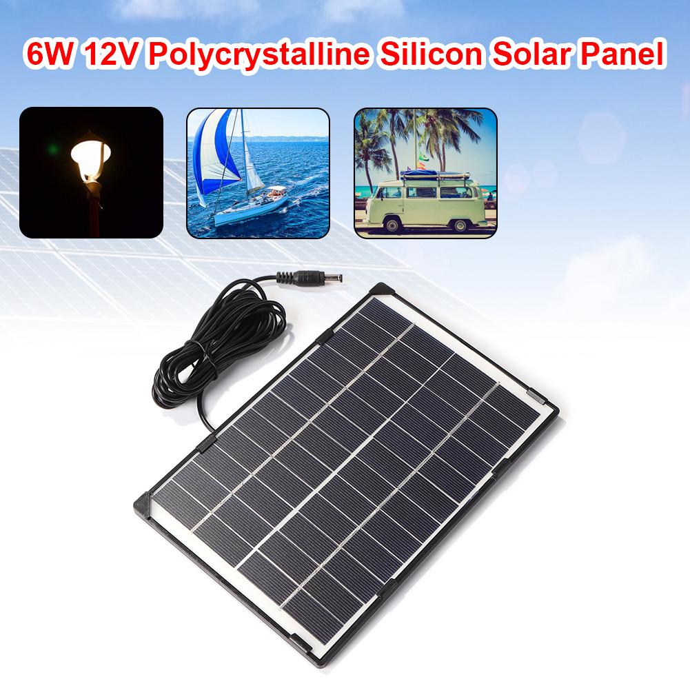 6W 12V DC5521 Camera Solar Panel Outdoor Home Surveillance Lighting Charger Kit