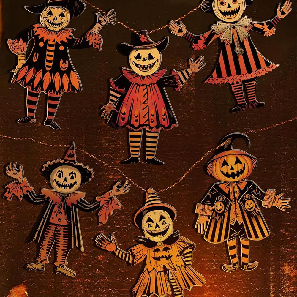 1set Vintage Halloween Decor Wood Banner Wall Decorations for Home