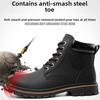 High-top Work Boots For Men Anti-smash Anti-puncture Work Shoes with Steel Toe Leather Safety Shoes Men for Work Waterproof Shoe