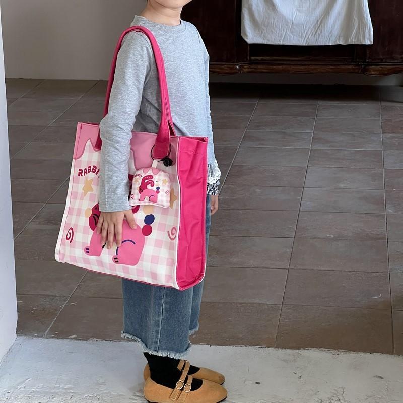 Dinosaur Cat Animal Pattern Canvas Lunch Bag For Kids And Toddlers