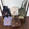 Carto Embroidery Nyl Shoulder Bags for Women Casual Student Ladies Large Capacity Tote Simple Female Drawstring Handbags