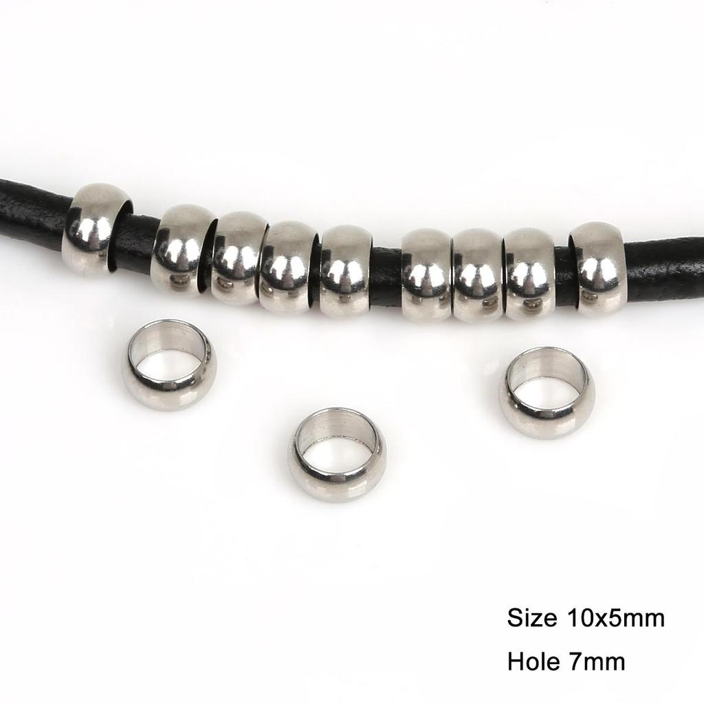 Flache runde Edelstahl-Abstandshalterperlen für DIY-Schmuckherstellungsergebnisse