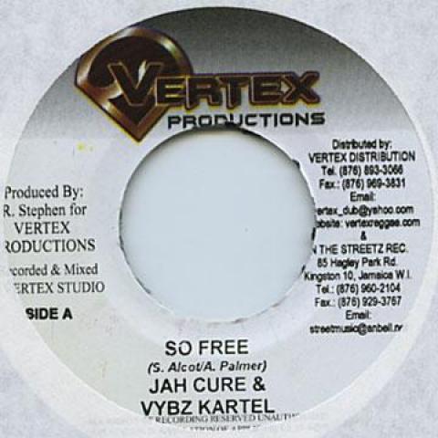 7inch Record JAH CURE, VYBZ KARTEL / BESCENTA - So Free / Stronger Vertex 2005 Jamaica Reggae, Ska & Dub