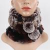 New Lady Real Rex Rabbit Fur Hat Natural Warm Rex Rabbit Fur Hat Scarf Women Hand Knitted Soft Real Rabbit Fur Caps Scarves