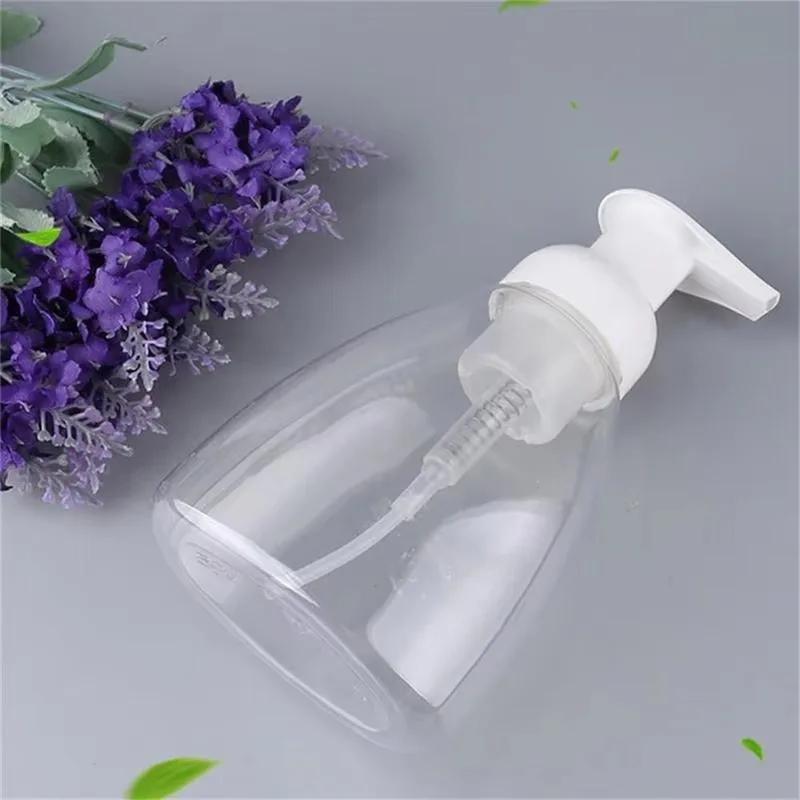 300ML Foam Bottle Transparent Mousse Bubble Bottle PET Plastic Hand Washing Liquid Bottles Facial Cleanser Soap Liquid Bottles
