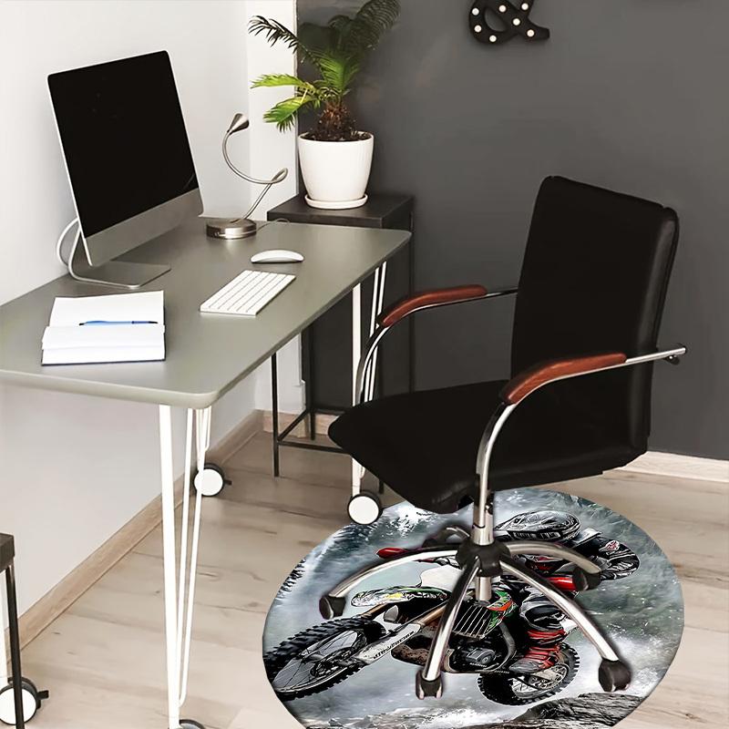 

1PC Motorbike Non-Slip Floor Round carpet, Office, family, bedroom, Large Area Rug Indoor Rugs, Durable PolyesterH0399 80cm by 80cm
