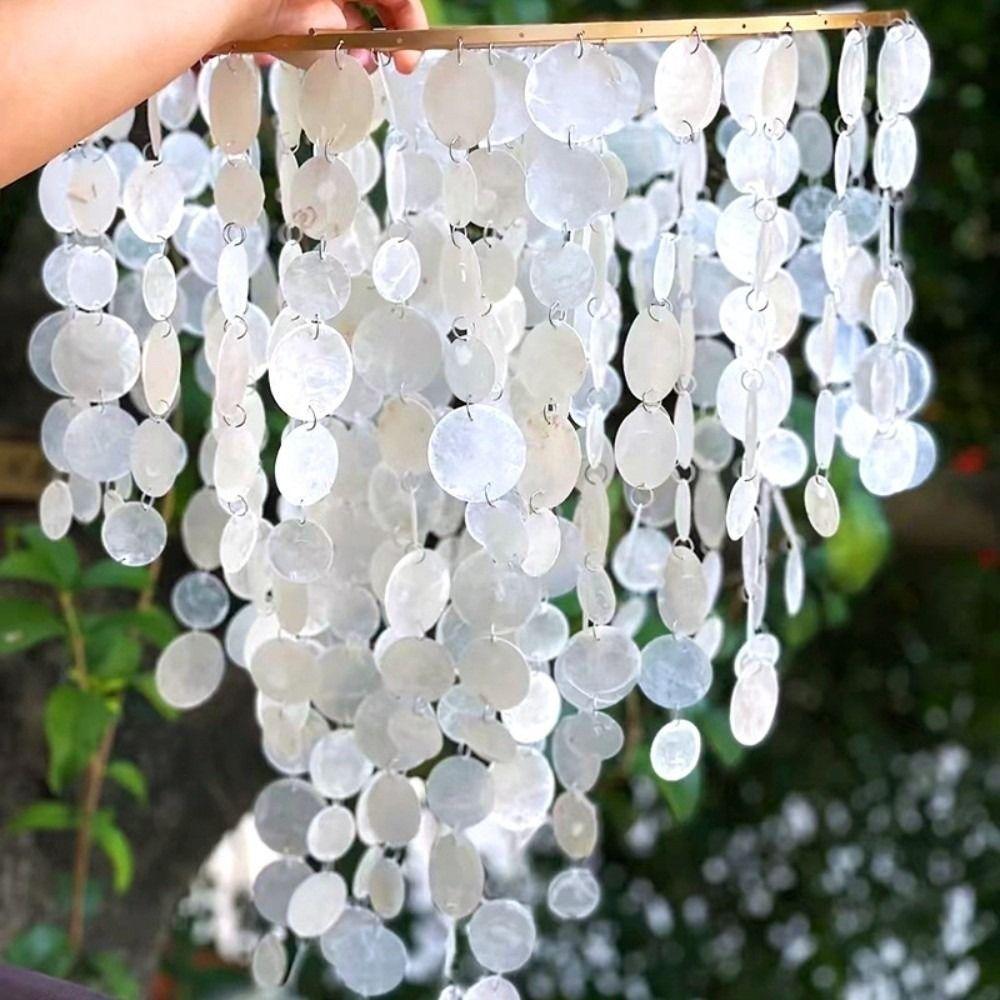 Avdelningsgardin DIY Snören med Snäckpärlor Färdig Pärlrund Snäckdekor Gardin Hushåll