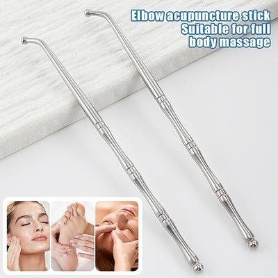 Penna per Agopuntura Manuale a Doppia Testa in Acciaio Inossidabile Massaggiatore per Punti Trigger Strumento per Massaggio Profondo dei Tessuti per Sollievo dal Dolore dei Meridiani del Corpo
