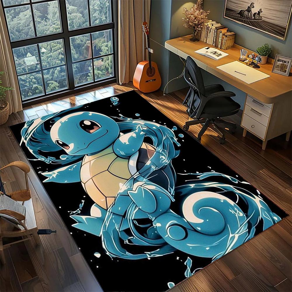 Squirtle Home Gamer Room Floor Mat, Non Slip Washable Big Area Rug Carpet Bedroom Indoor Decor.-TING