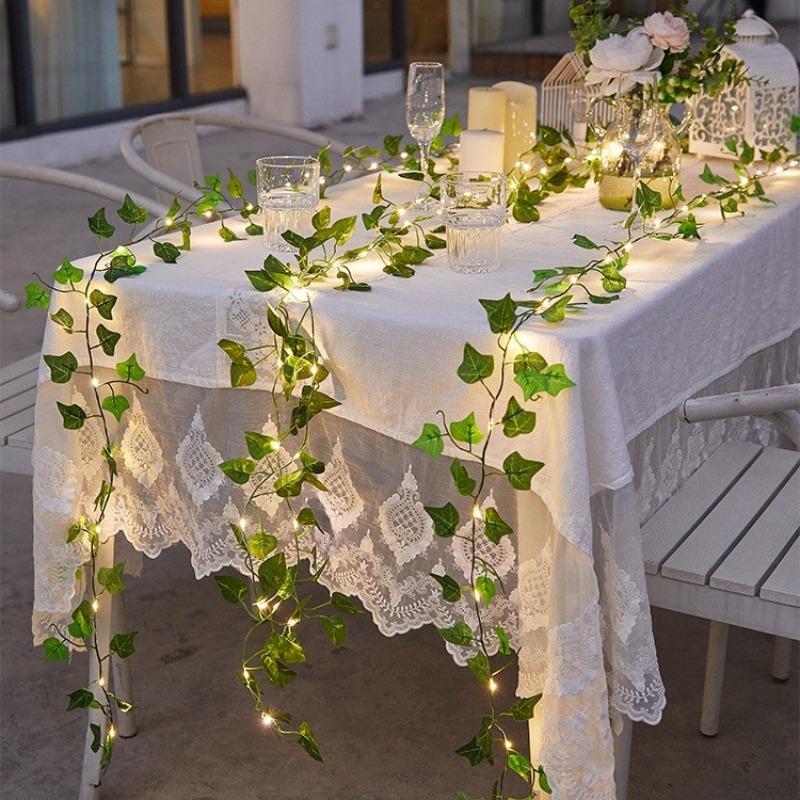 Vine Lights Green Ivy Vines String Lights Battery Operated Artifical Garland Plant Leaves with Light for Bedroom Holiday Decor