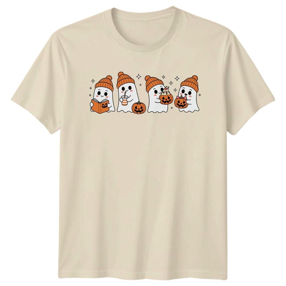 Cute Ghosts Halloween Autumn Graphic Unisexs TShirt Unisexs Tee Unisex Spooky Fun