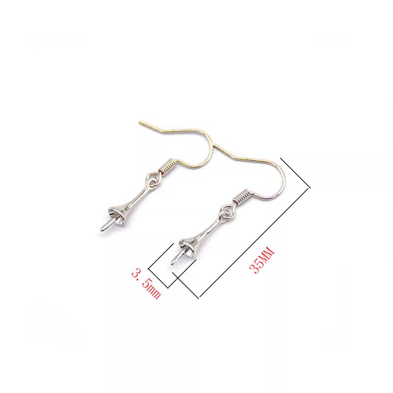 Sterling Silver Plated Earring Findings: Studs with Tray, Ear Hooks, Handmade Dangle Earrings Materials & Accessories.