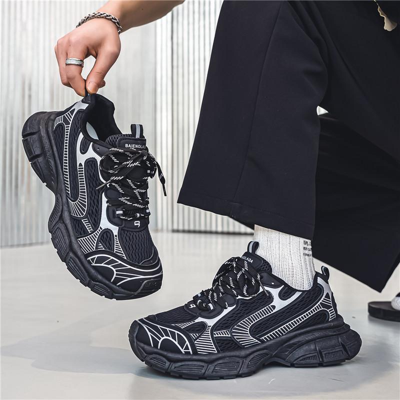 Network Casual Sports Men's Shoes Breathable Trendy Lightweight Walking Flats Plus Size Male Tennis Sneakers Outdoor Running Shoes 39-44