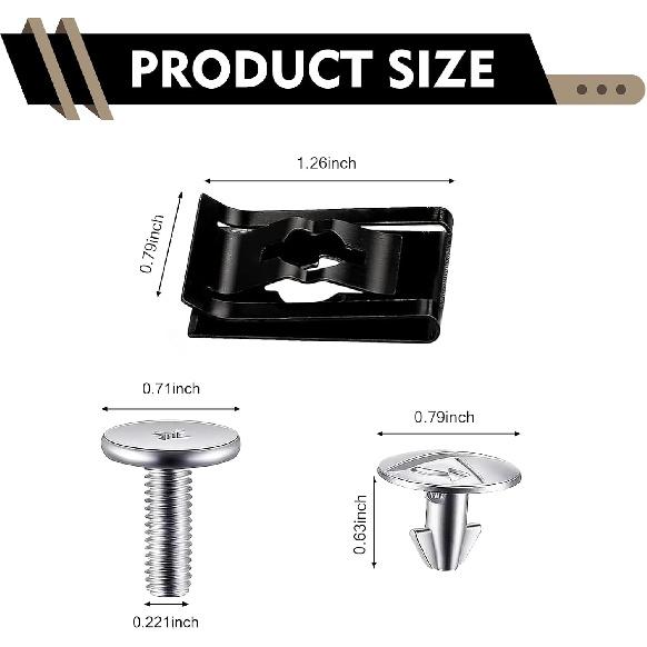 WZP 14PCS Lower Engine Cover Pin Screws, Radiator Support, Radiator Engine Access Cover Pin Clip, Splash Shield Bolt Screw Fastener Clip,