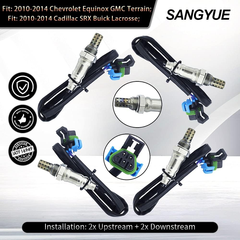 

Oxygen O2 02 Sensor 1 & 2 for 2010 2011 2012 2013 2014 2015 2016 Chevrolet Chevy Equinox GMC Terrain Buick Lacrosse Cadillac SRX 3.0L/3.6L Upstream +