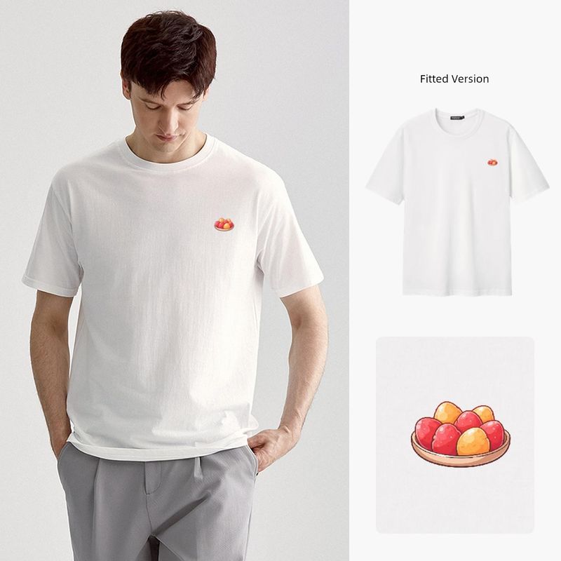 Thousand Paper Cranes Men's Short-Sleeve T-Shirt, Pure Cotton Crew Neck Base Shirt, Printed, Breathable, Casual, Versatile Top, Trendy 22166