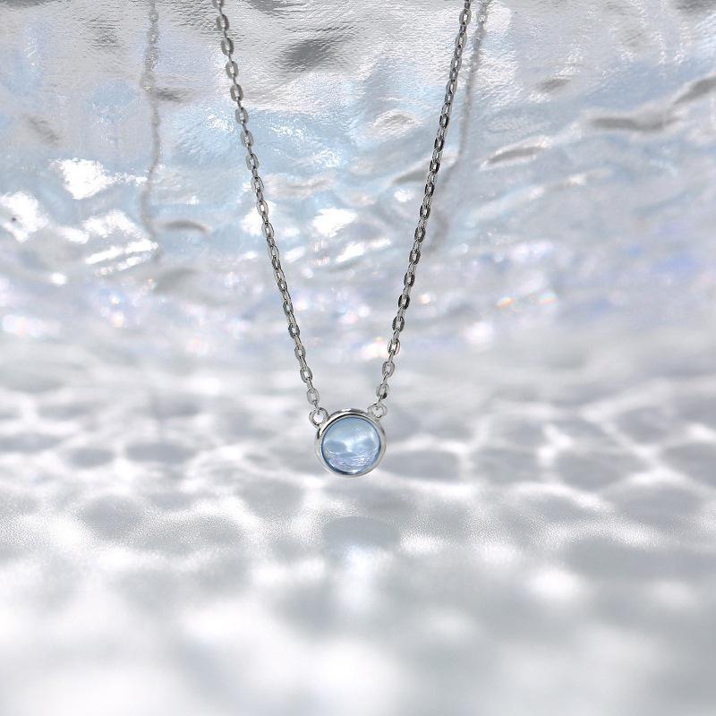 Elegant Ocean Heart  Necklace, Delicate Collarbone Pendant Jewelry For Women Fine Gift