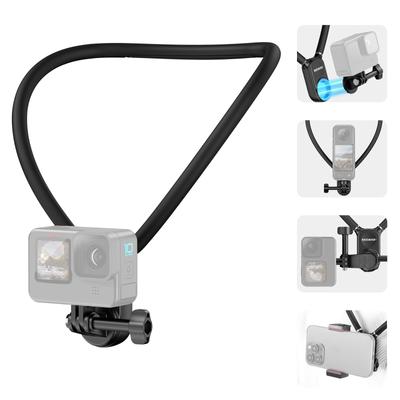 NEEWER Support de Collier Magnétique pour Caméra POV avec Clip pour Smartphone Compatible GoPro Hero 13 12 11 10 MAX DJI Action 4 Insta360 iPhone Samsung Quick