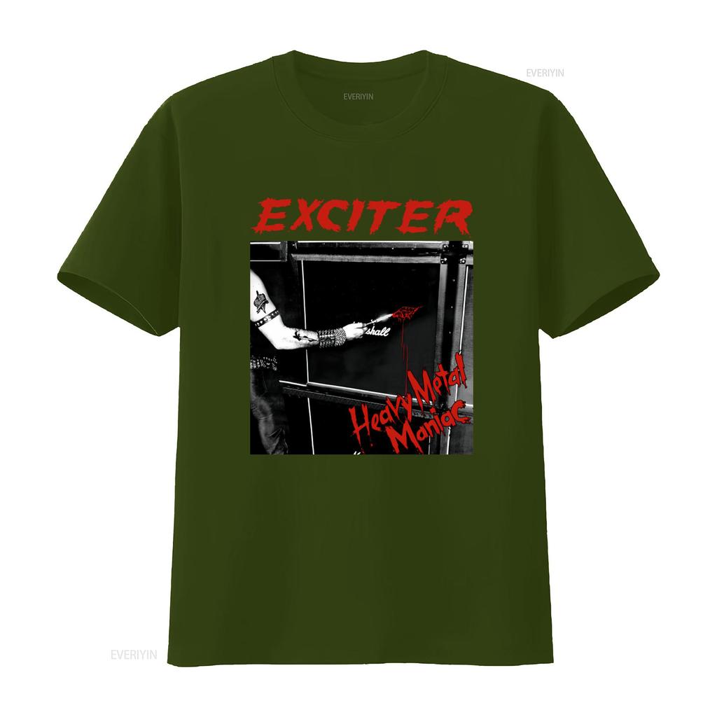 Exciter Heavy Metal Maniac Music T Shirt for Rock Fans Vintage Washed Fashion Breathable Streetwear Stretched Graphic Soft