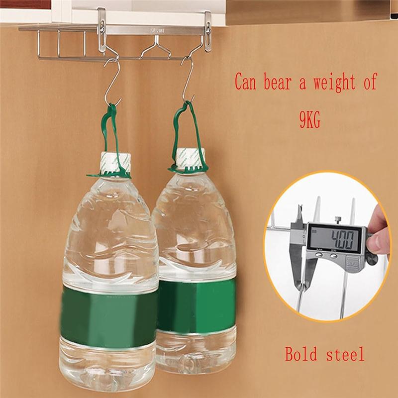 Adjustable Wine Glass Organizer Hanging Metal Wine Glass Rack No Drilling For Bar 34Cm (1 PCS)-B61B