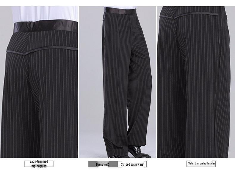 Dan Kai Herren Lateinische Tanzhose: Erwachsene Straight-Leg Ballroom Übungskleidung
