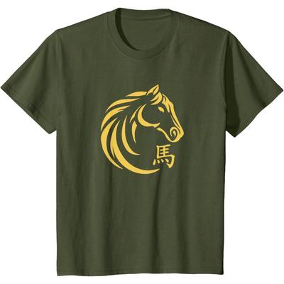 Happy Chinese New Year Art Crescent Year of The Horse TShirt Yk Clothes Tops New Years Party Harajuku Streetwear